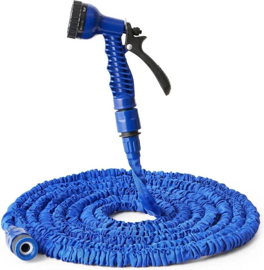 AnyPrice Flexibele Tuinslang Met Koppeling 45 Meter Sproeikop met 7 Spraystanden Magic Hose Blauw