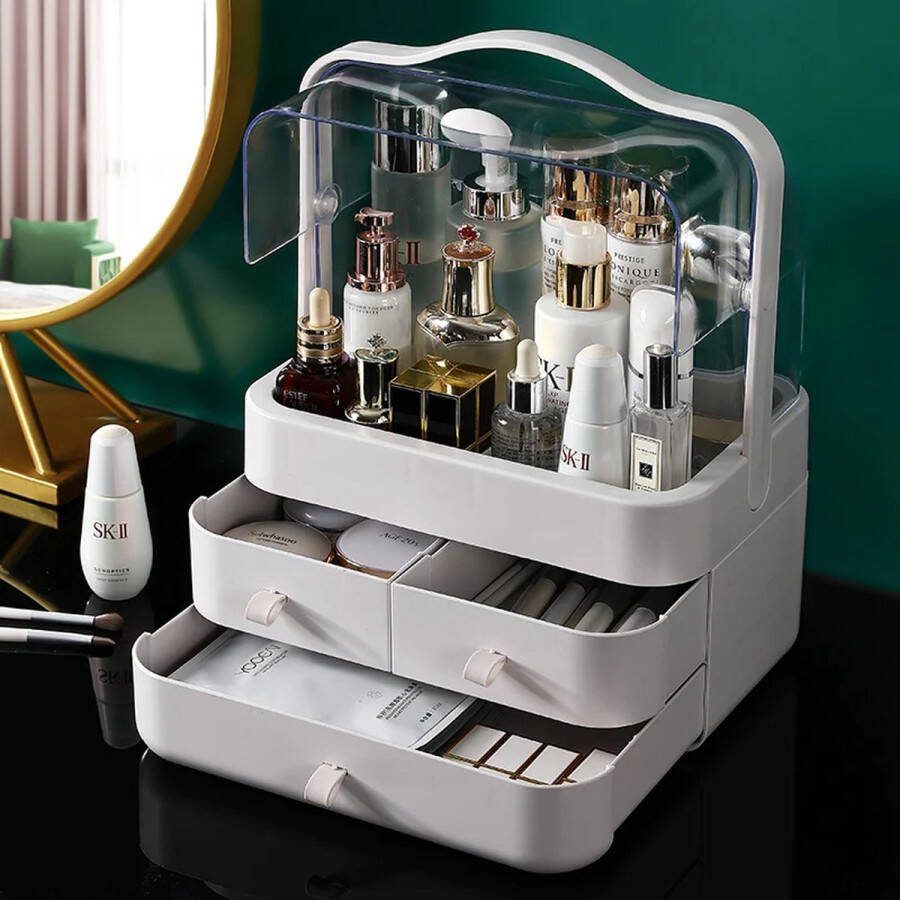 AnyPrice Make Up Organizer – Opbergdoos Ladekastje – Skincare organizer Sieraden Houder Wit