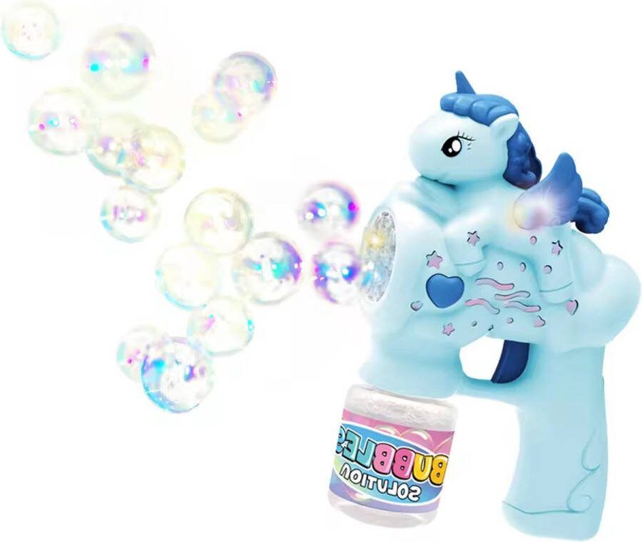 AnyPrice My Horse Bellenblaas Pistool Bellenblaasmachine voor Kinderen Belleblaas Inclusief Navulling Zomer Speelgoed Uitdeelcadeaus Bubble Gun Blauw
