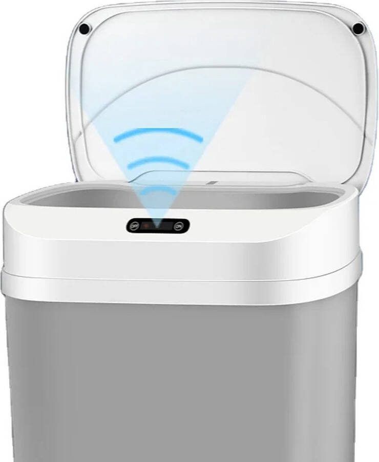 AnyPrice Sensor Prullenbak Smart Waste 17.5 Liter Elektrische Afvalbak Voor vuilnis Grijs Sensorprullenbak