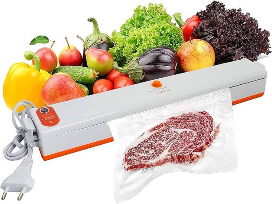 AnyPrice Vacumeermachine Vacuum Sealer Vacuummachine Vacuummachines Voor Groente Fruit Vlees Vis etc. Oranje