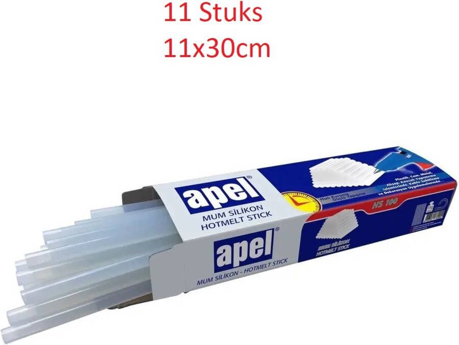 Apel Lijmsticks Ø11 mm x 30cm 11 Stuks- Lijmpatronen Extra lang voor Lijmpistool Hot melt stick