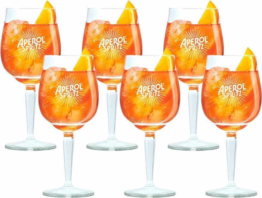 Aperol Spritz Glazen 450 ml Officieel Glas 6 stuks