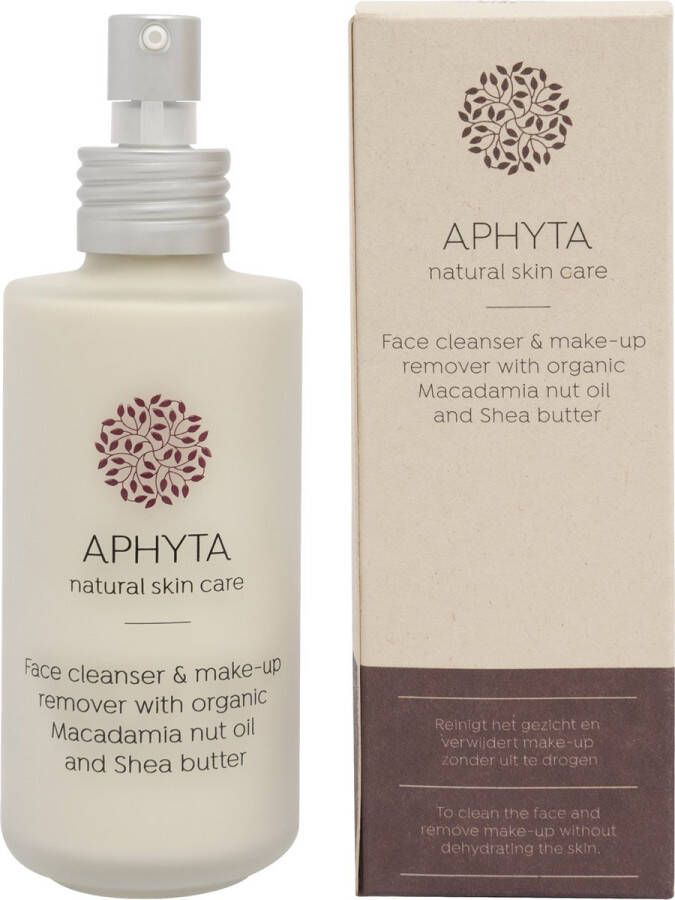 Aphyta Gezichtsreiniger & make-up remover met biologische macadamia notenolie en shea boter