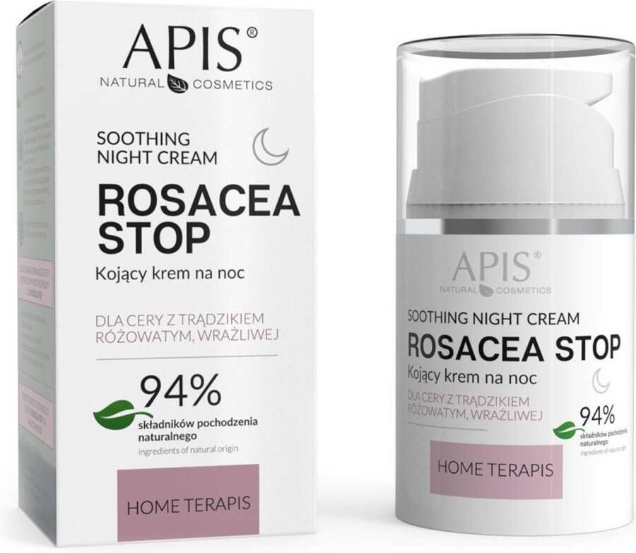 APIS Rosacea-Stop kalmerende nachtcrème voor rosacea en gevoelige huid 50ml