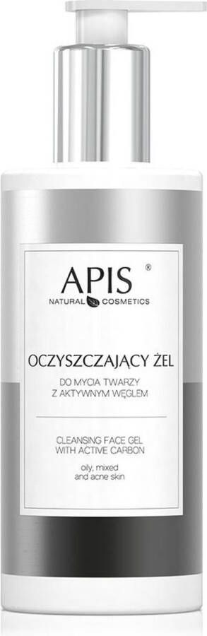 APIS Zuiverende gezichtsreinigingsgel met geactiveerde houtskool 300ml