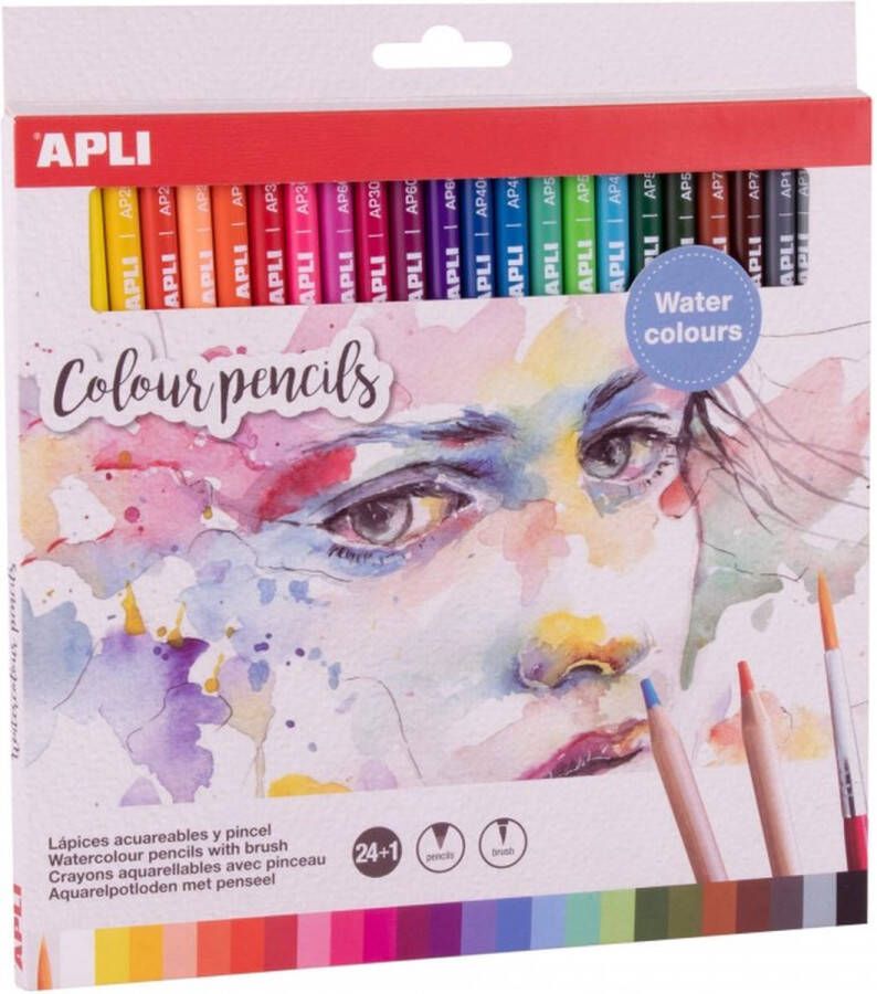 Apli (Aquarel) Potloden met penseel 24 stuks