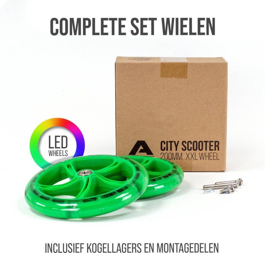 Apollo City Scooter 200mm Vervangende LED wielenset Pro Wheels met ABEC 7 kogellagers vervangende wielen voor step passend voor City-Scooter