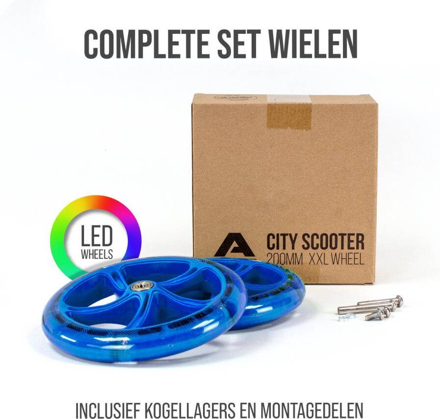 Apollo City Scooter 200mm Vervangende LED wielenset Pro Wheels met ABEC 7 kogellagers vervangende wielen voor step passend voor City-Scooter