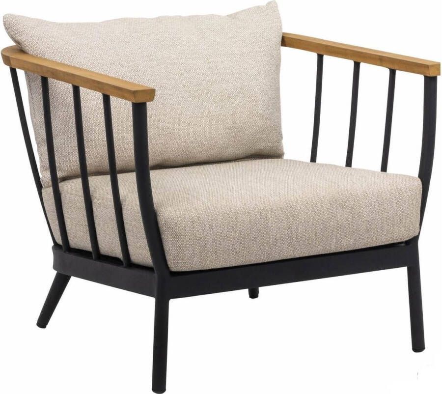 Apple Bee Condor lounge chair 80 Black alu frame SVLK teak arm natural Bee Wett cu - Foto 2