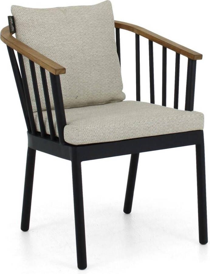 Apple Bee Condor dining armchair 60 alu Black SVLK teak arm Natural Bee Wett seat+