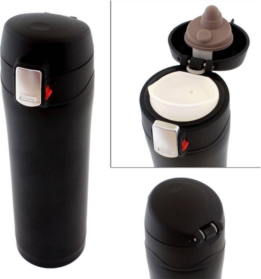 Aptel RVS Thermosbeker 500 ml Lekvrij Zwart