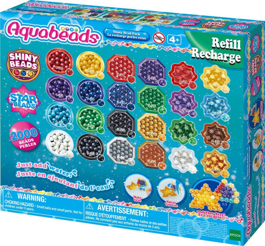 Aquabeads navulling Glans parel pakket- 2400 parels in 24 kleuren