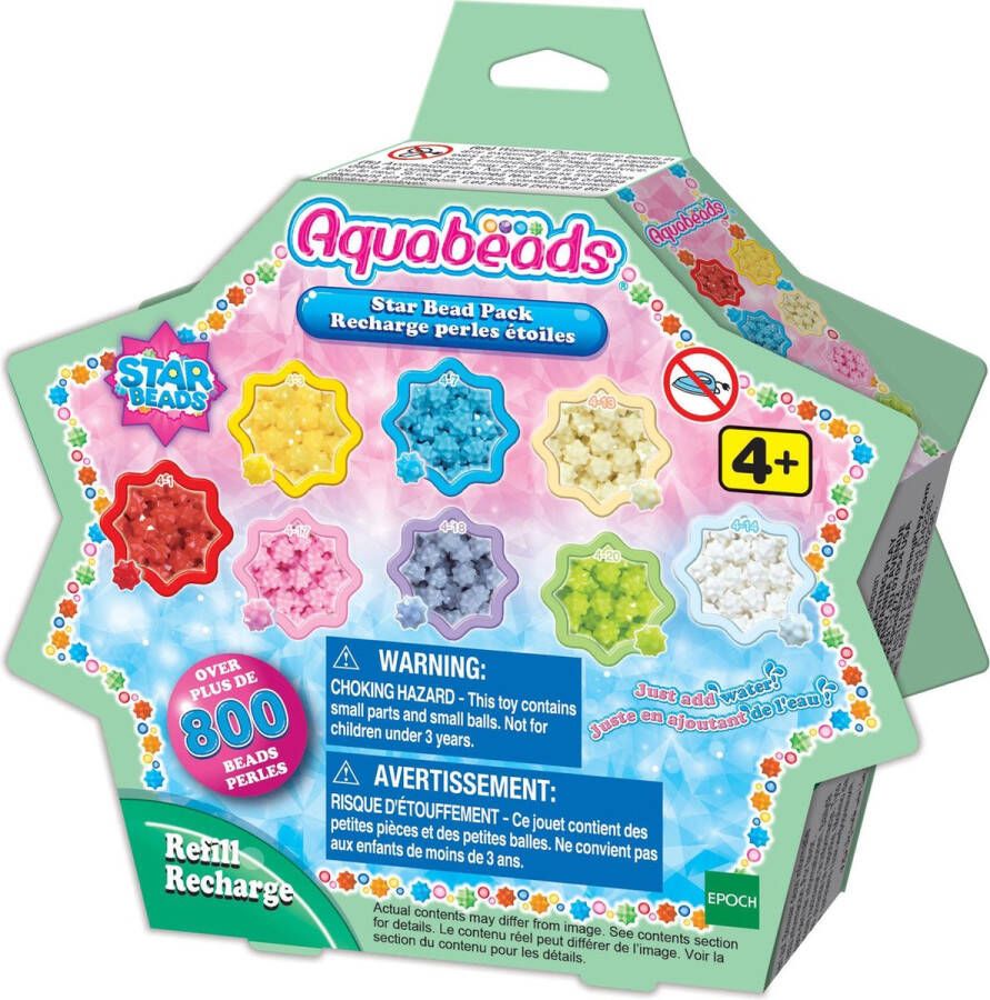 Aquabeads navulling 800sterrenparels in 8 kleuren