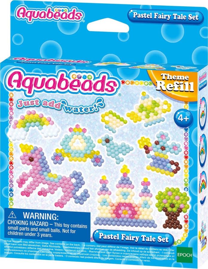 Aquabeads thema navulling pastel sprookjesset- 540 parels 9 creaties te maken