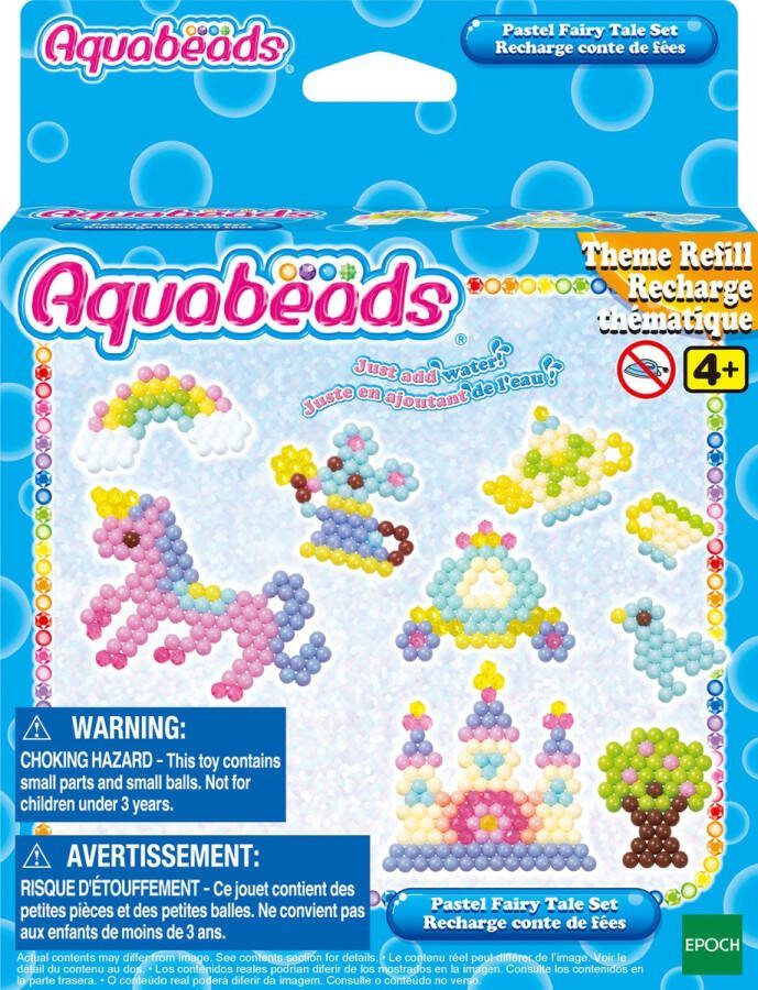 Aquabeads thema navulling pastel sprookjesset- 540 parels- 9 creaties te maken