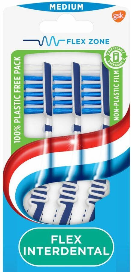 Aquafresh 2x Tandenborstel Flex Interdental Medium 3 stuks