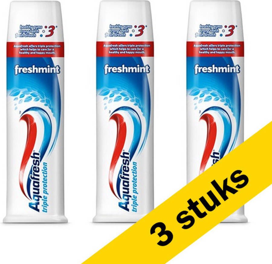 Aquafresh 3x Freshmint tandpasta met pompje (100 ml)