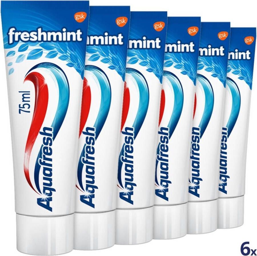 Aquafresh 6x Tandpasta Freshmint Frisse Adem 75 ml