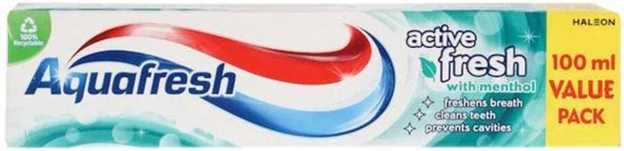 Aquafresh Active Fresh Toothpaste Refreshing Toothpaste With Menthol 100ml