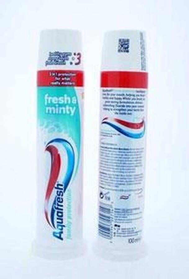 Aquafresh Family Protection Fresh & Minty tandpasta 100ml met Pomp