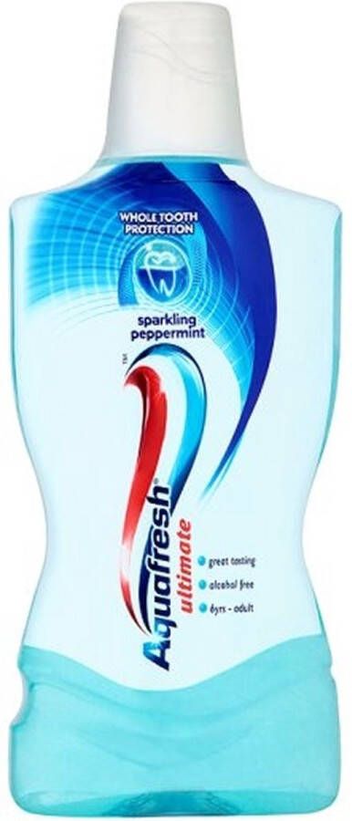 Aquafresh Mondwater Ultimate Sparkling Peppermint 500 ml