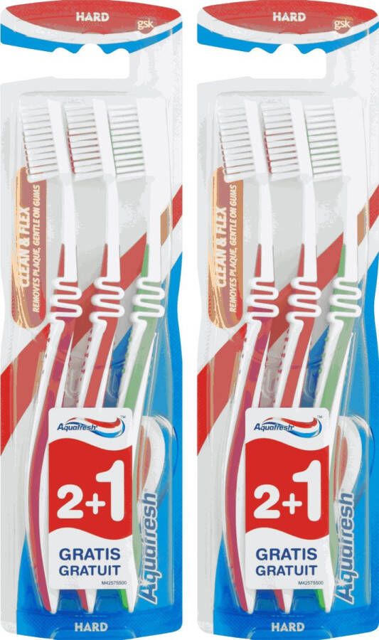 Aquafresh Tandenborstels Clean & Flex Hard 6 Stuks
