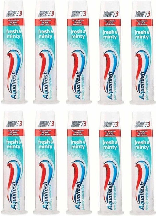 Aquafresh Tandpasta Fresh & Minty Met Dispenser 10 x 100 ml