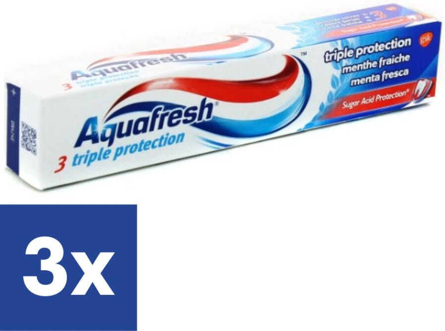 Aquafresh Triple Protection Tandpasta Fresh Mint 3 x 75 ml