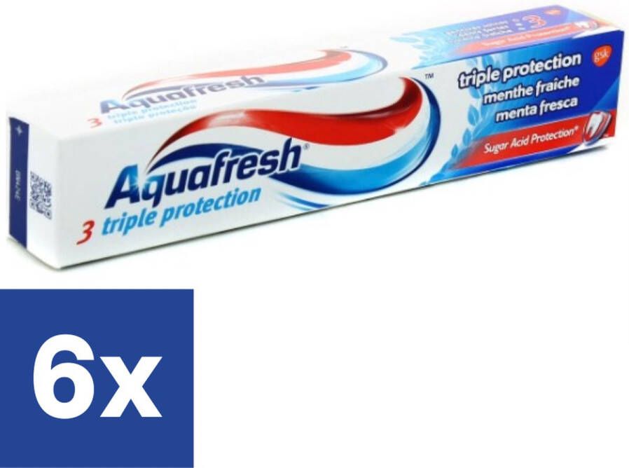Aquafresh Triple Protection Tandpasta Fresh Mint 6 x 75 ml
