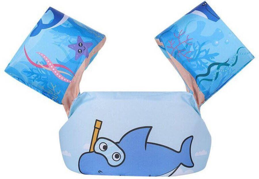 Aquafy Puddle Jumper Blauw Shark Haai Zwemvest 4 tot 7 jaar 15 KG tot 25 KG Zwembandjes Drijfvest Reddingsvest voor in het Zwembad