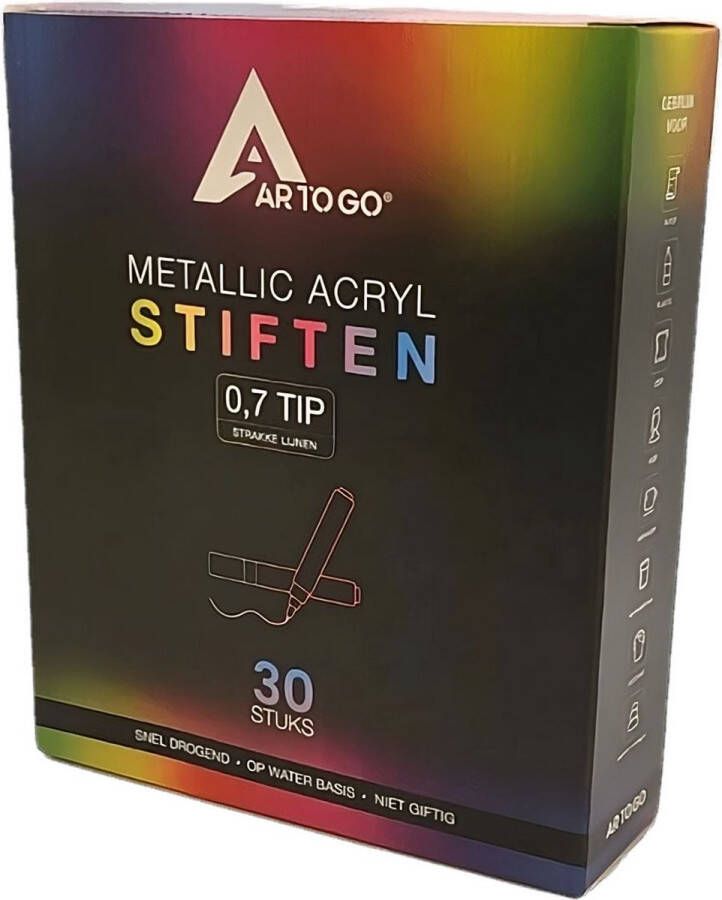 Ar-To-Go Stiften Verfstiften 0.7 tip Acryl stiften Happy Stones 30 kleuren Acrylverf