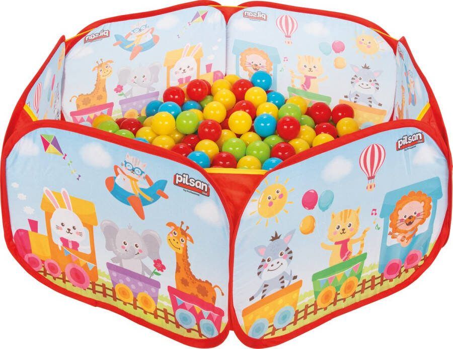 Pilsan Opvouwbaar ballenbak met 200 gekleurde plastic ballenbak bakken a 6cm