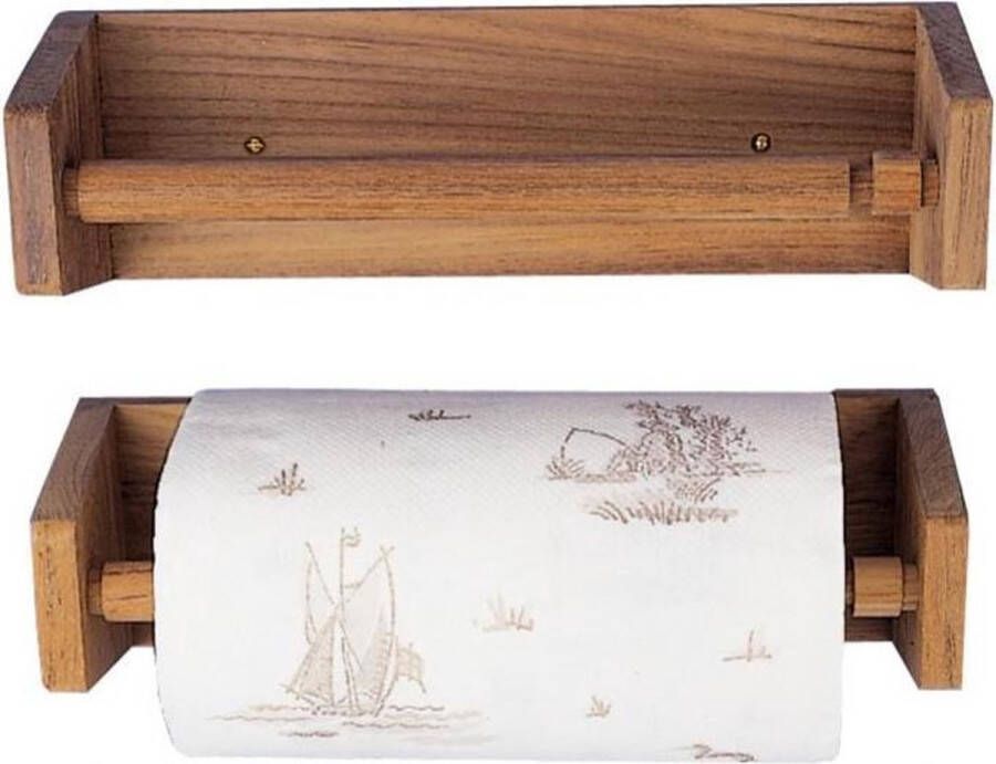ARC Marine teakhouten Keukenrolhouder 33 x 9 5 x 9 5 cm