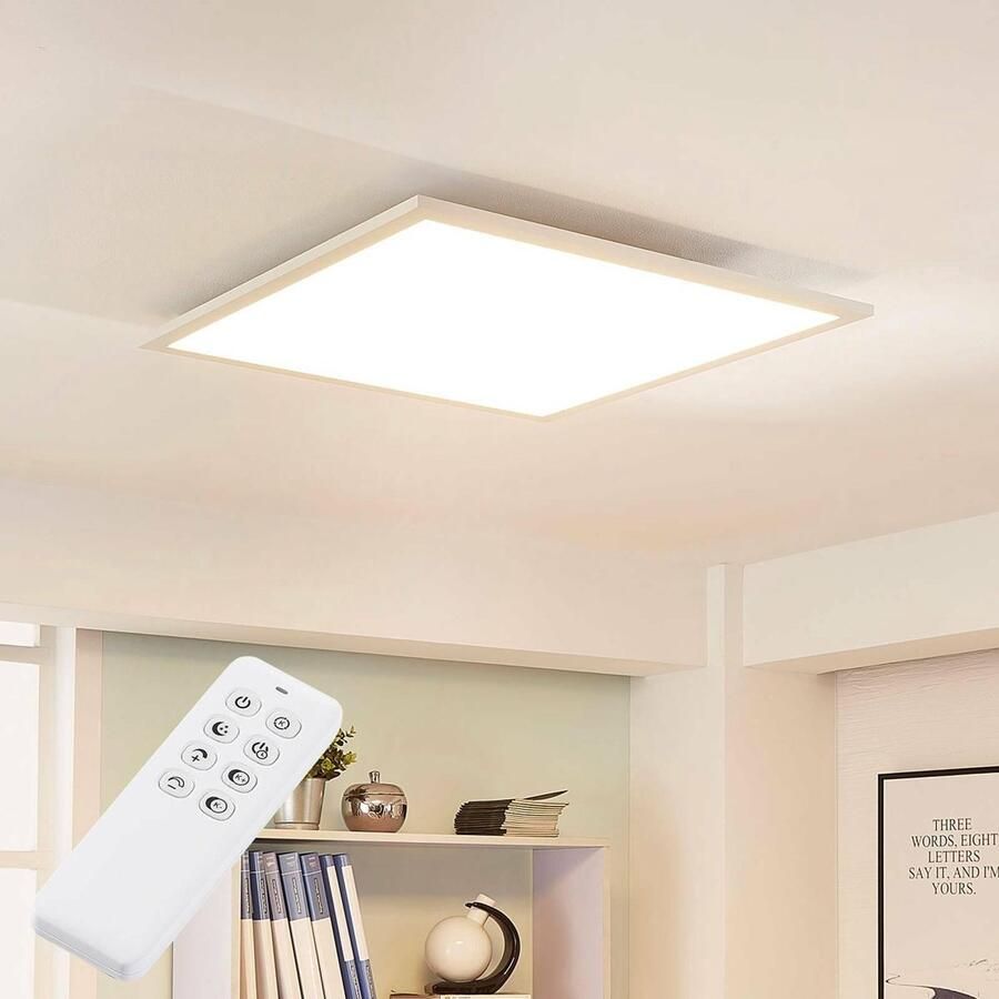 ARCCHIO LED paneel- met dimmer 1licht metaal aluminium kunststof H: 5 cm wit (RAL 9016) Inclusief lichtbron