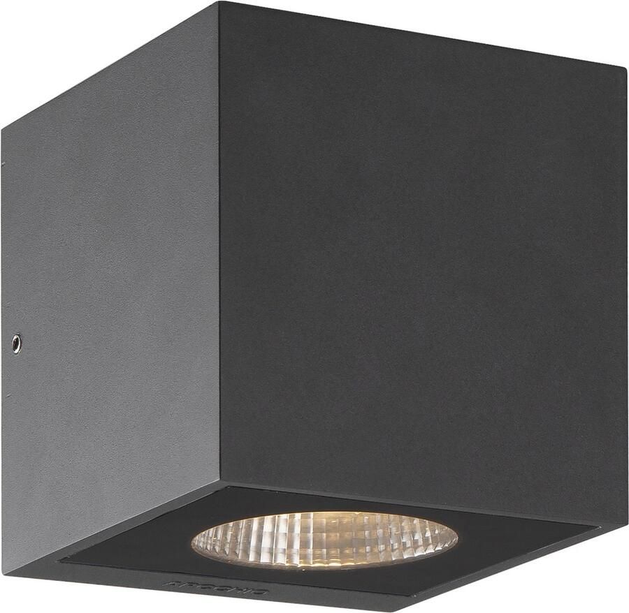 ARCCHIO LED wandlamp buiten 1licht drukgegoten aluminium H: 12.5 cm grafiet Inclusief lichtbron