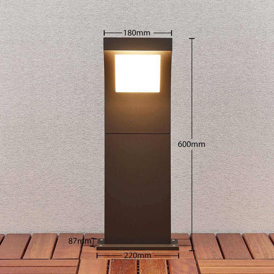 ARCCHIO LED buitenlamp 1licht aluminium polycarbonaat H: 60 cm grafietgrijs (RAL 840-M) opaalwit Inclusief lichtbron