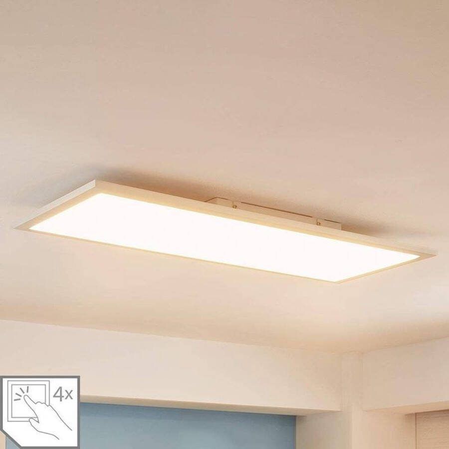 Lindby LED paneel- met dimmer 1licht Metaal aluminium polystyreen H: 4.2 cm wit Inclusief lichtbron