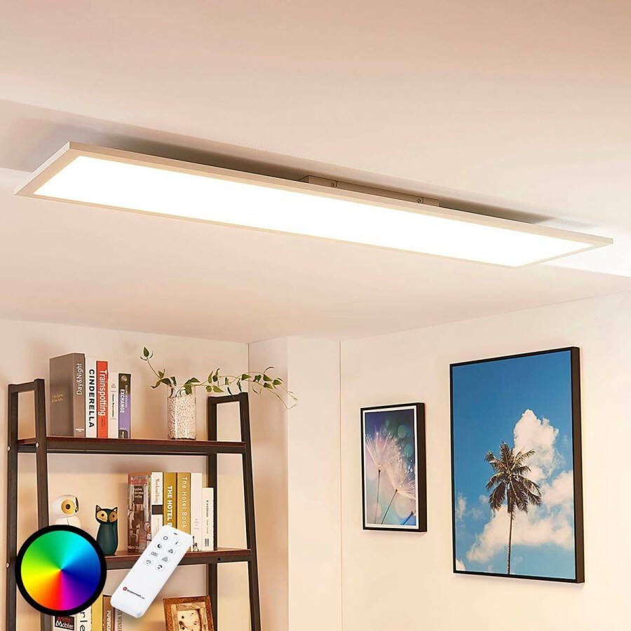 ARCCHIO LED paneel RGB met dimmer 2 lichts kunststof metaal aluminium H: 4.5 cm wit Inclusief lichtbronnen