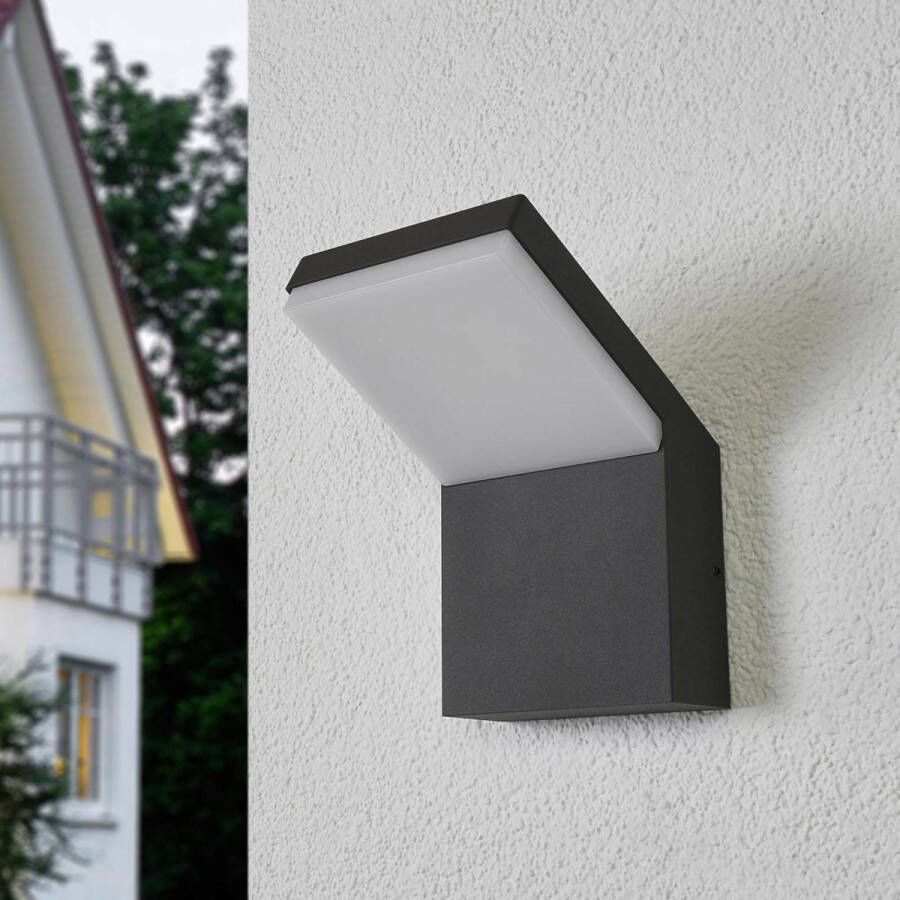 ARCCHIO LED wandlamp buiten 1licht aluminium polycarbonaat H: 21.9 cm donkergrijs wit Inclusief lichtbron