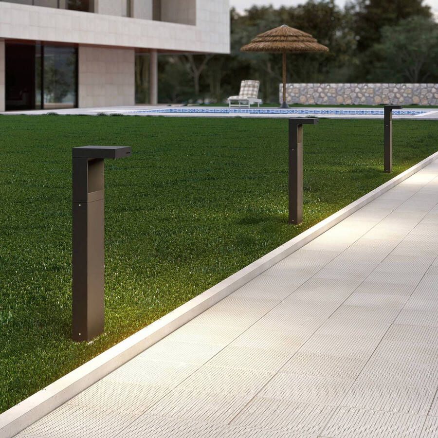 ARCCHIO Padverlichting zuillampen 1licht drukgegoten aluminium H: 80 cm grafiet Inclusief lichtbron