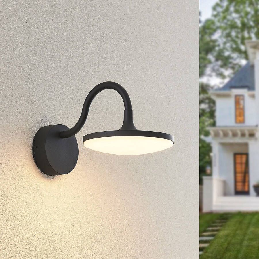 ARCCHIO Wandlamp buiten 1licht aluminium kunststof H: 24.6 cm donkergrijs Inclusief lichtbron