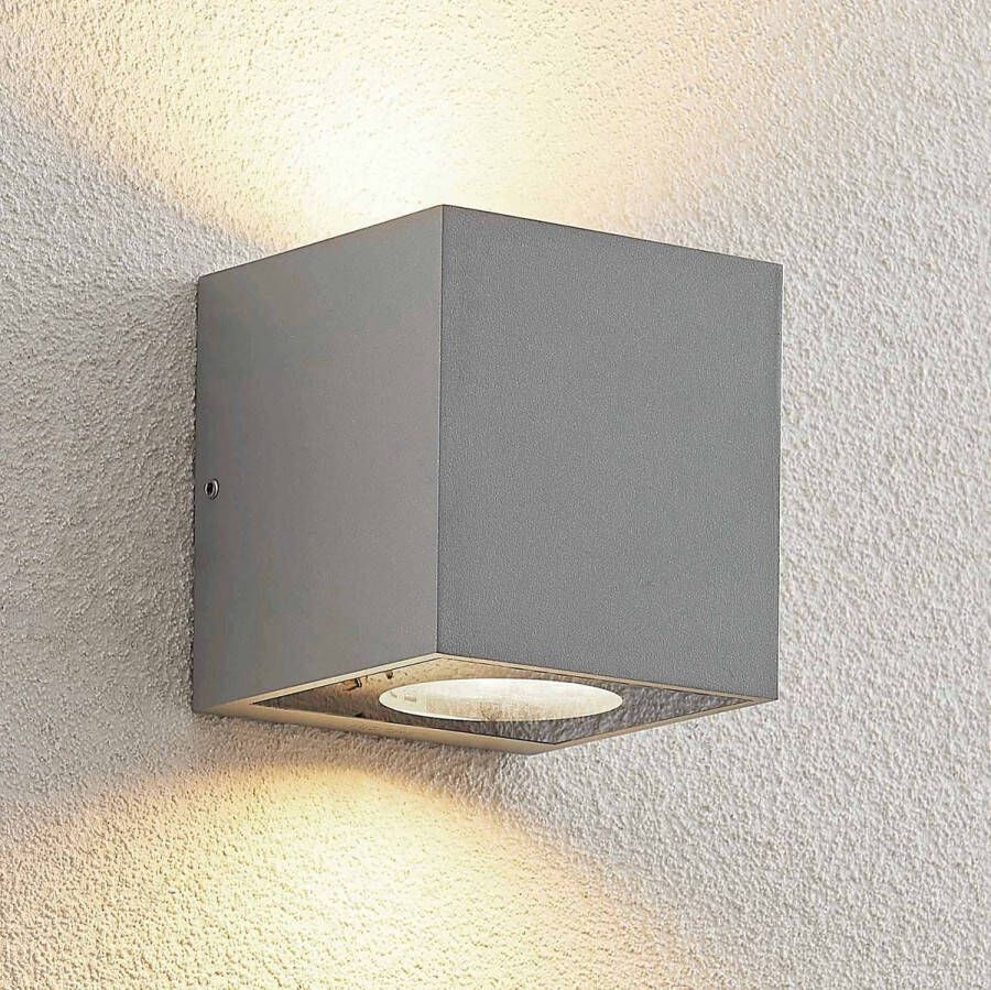 ARCCHIO Wandlamp buiten 2lichts Gegoten aluminium H: 12.5 cm GX53 zilver