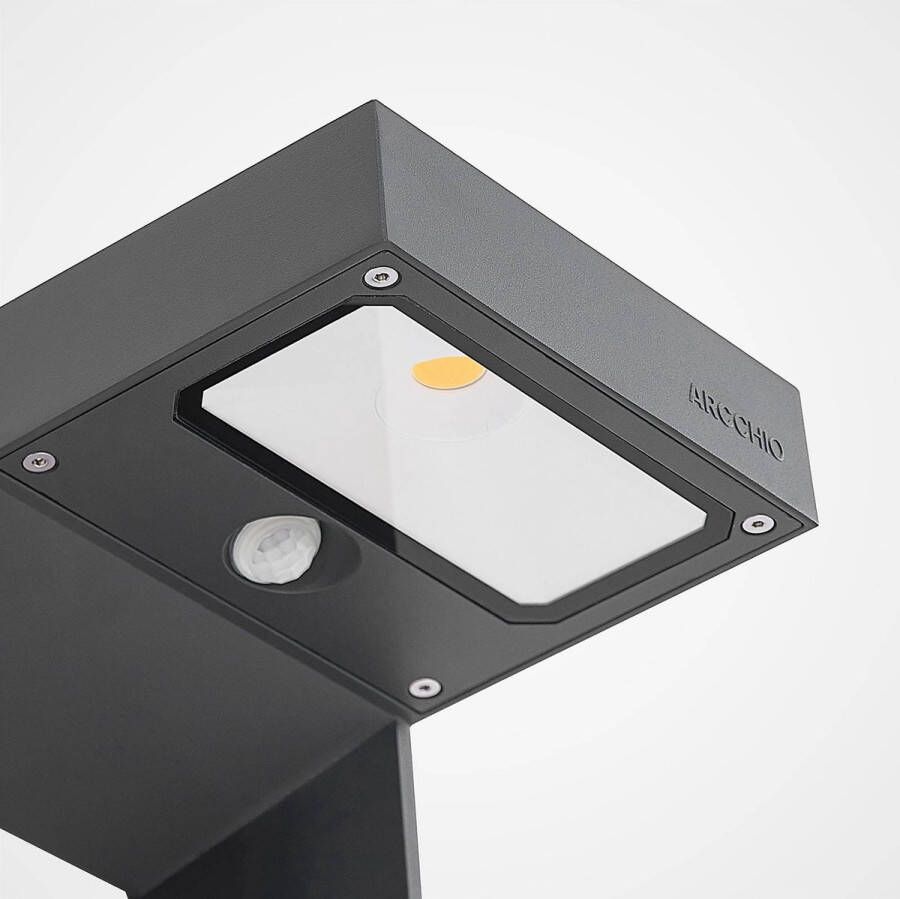 ARCCHIO Wandlamp buiten met sensor 1licht drukgegoten aluminium H: 19.5 cm grafiet Inclusief lichtbron