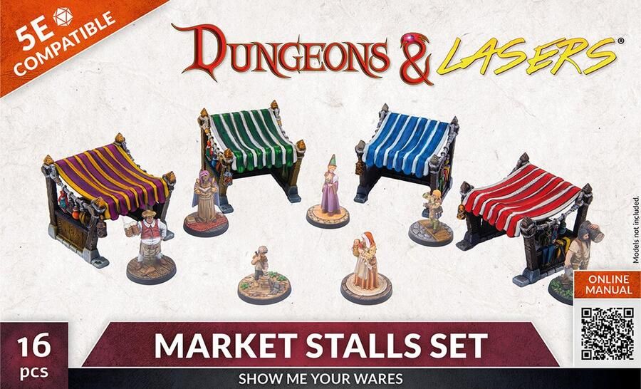 Archon Studios Dungeons and Lasers MARKET STALLS SET RPG Terrein Roleplaying Games Geschikt voor DND 5E