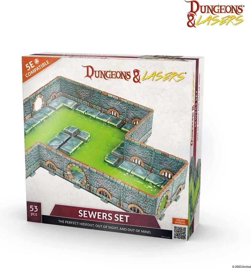 Archon Studios Dungeons and Lasers SEWERS SET RPG Terrein Roleplaying Games Geschikt voor DND 5E