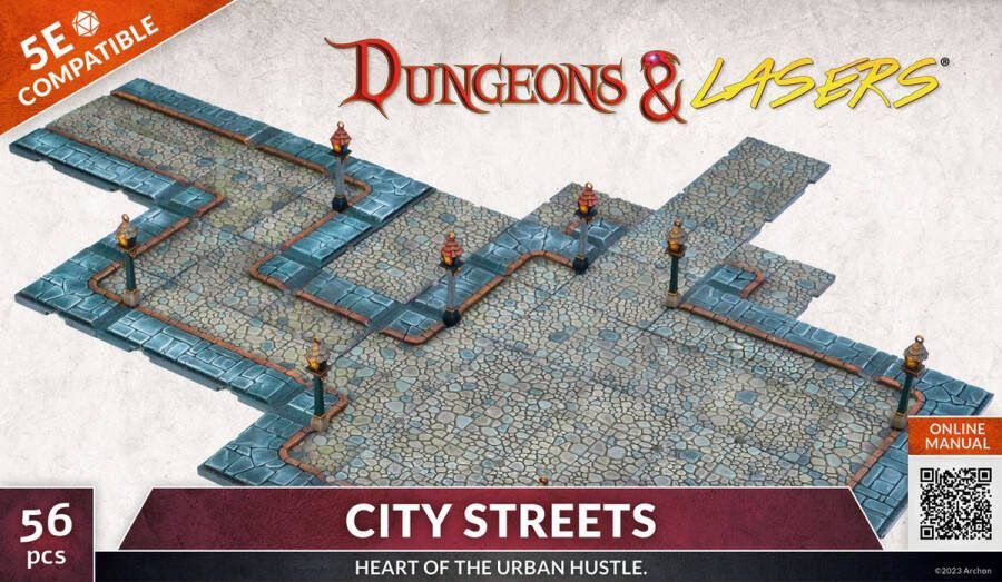 Archon Studios Dungeons and Lasers CITY STREETS RPG Terrein Roleplaying Games Geschikt voor DND 5E