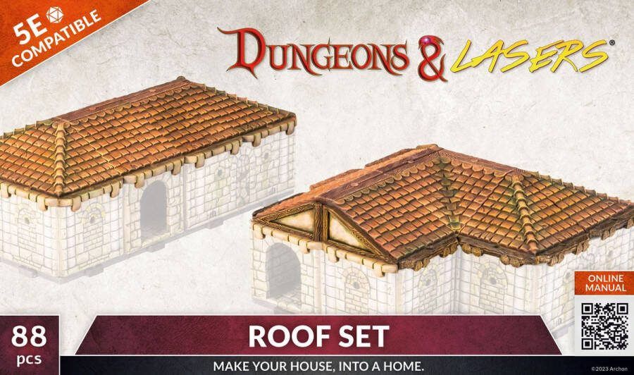 Archon Studios Dungeons and Lasers ROOF SET RPG Terrein Roleplaying Games Geschikt voor DND 5E