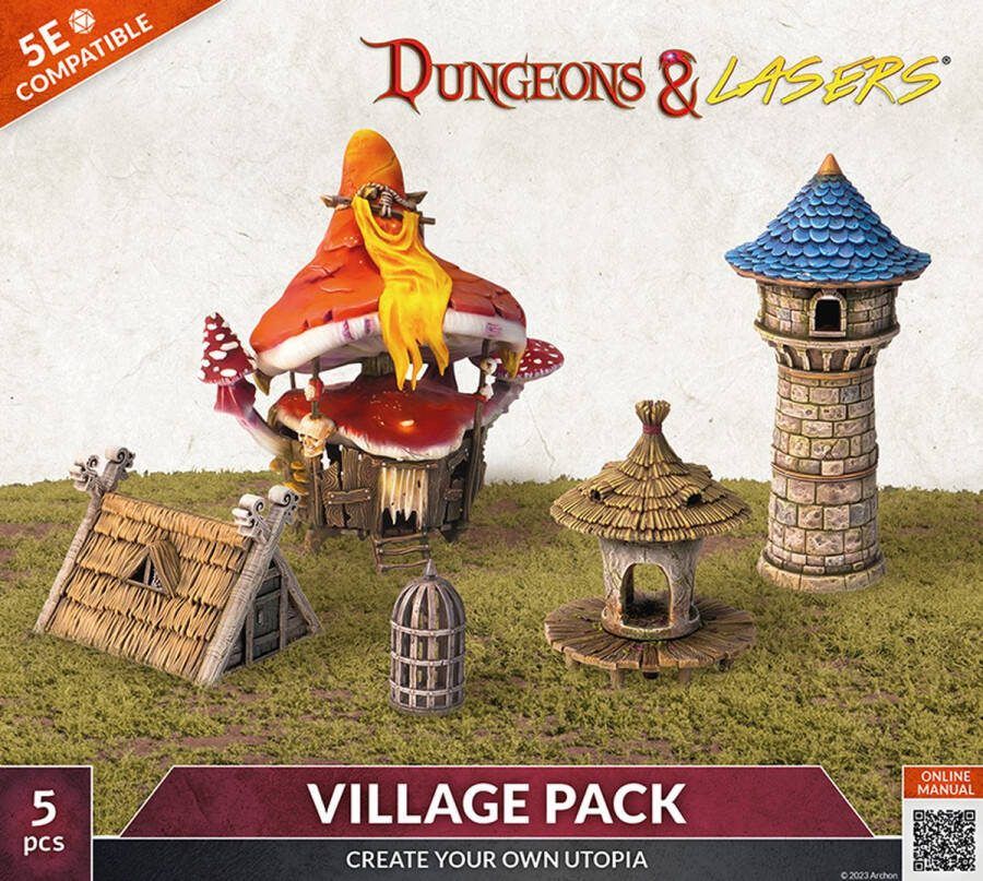 Archon Studios Dungeons and Lasers VILLAGE PACK RPG Terrein Roleplaying Games Geschikt voor DND 5E