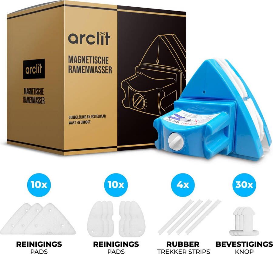 Arclit Magnetische ramenwasser 4-24mm Geschikt voor Enkel en Dubbelglas Verstelbare ruitenreiniger & Raamwisser